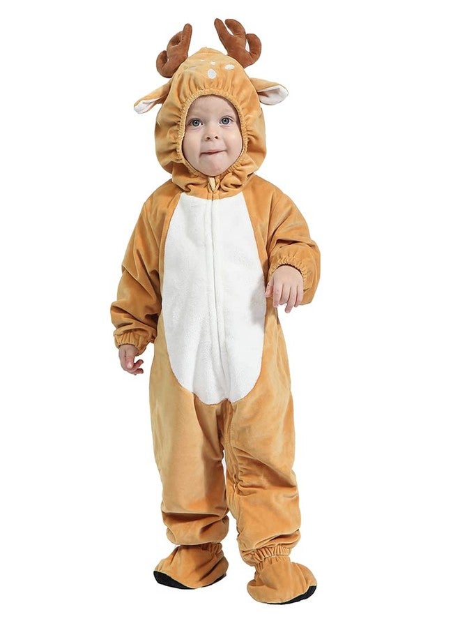 HSCTEK Baby Deer Costume, Infant Reindeer Costume for Baby Boys Girls, Baby Halloween Costume Fawn Onesie for Toddler Newborn 6-9Months - Image 3
